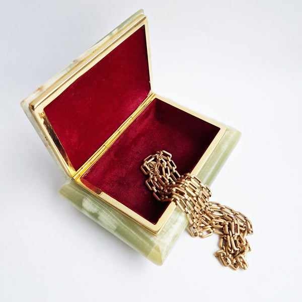 Mid-century Italian onyx jewelry box