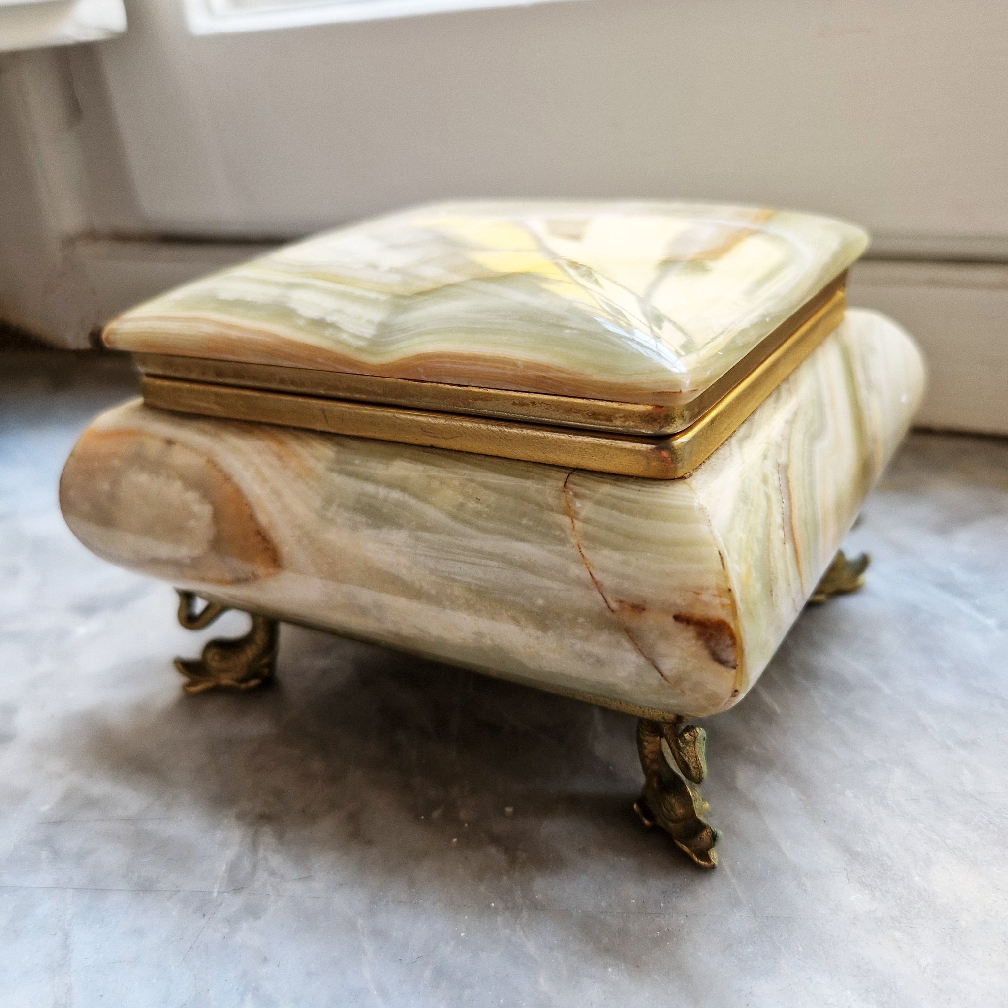 Mid-century Italian onyx jewelry box