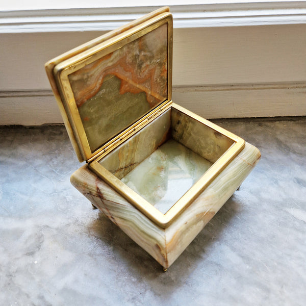 Mid-century Italian onyx jewelry box