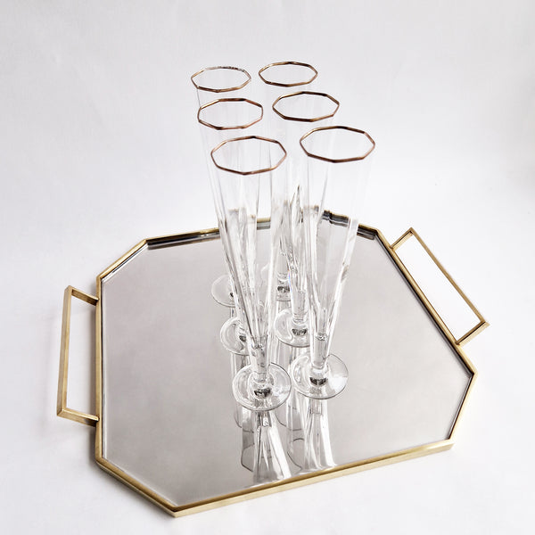 Vintage Italian octagonal champagne flutes (Set of 6)