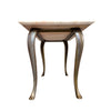 Mid-century Italian pink marble and brass coffee table