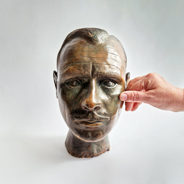 Italian bronzed terracotta head