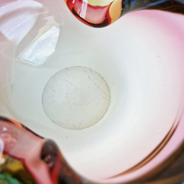 Mid-century Murano pink glass bowl