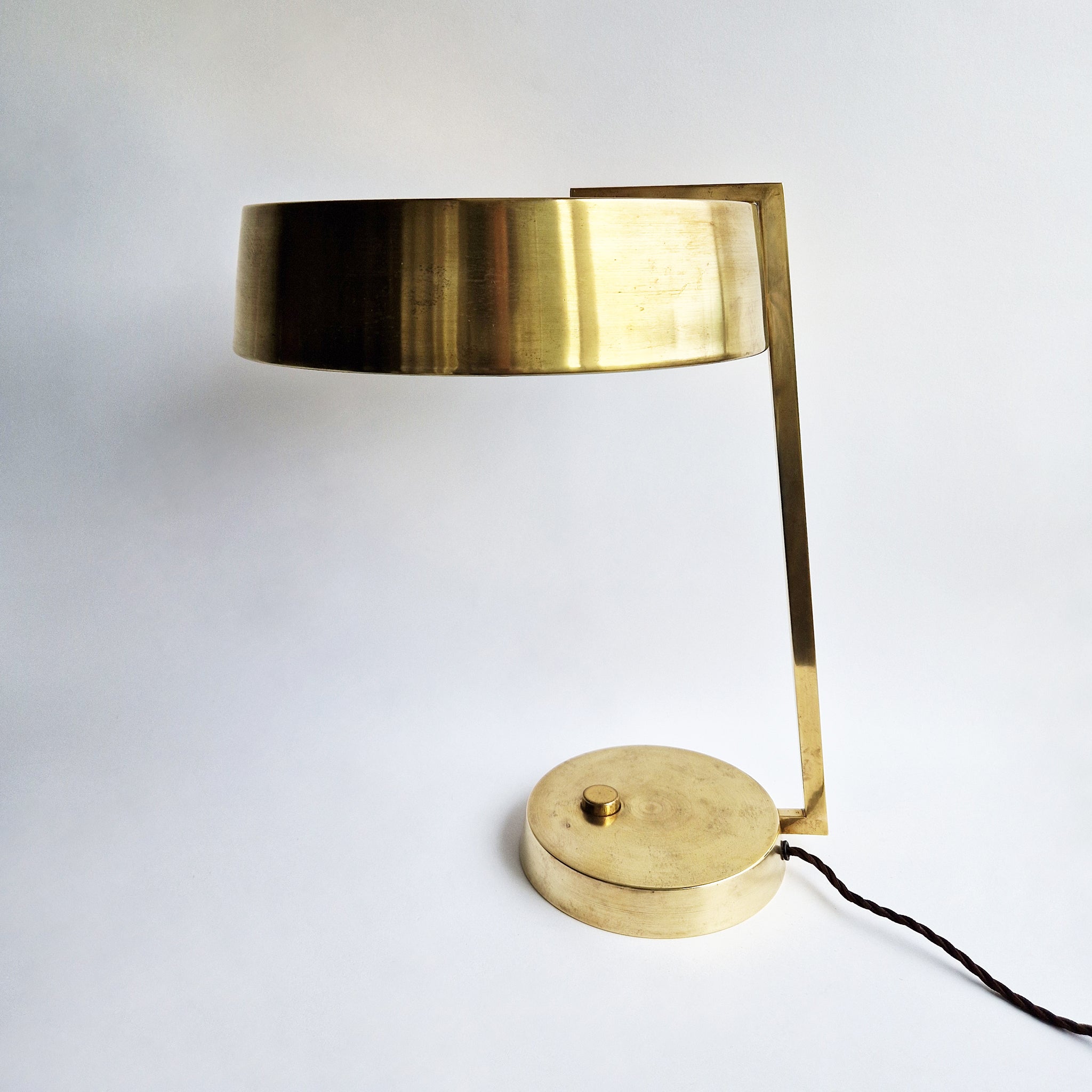 Mid-century large brass table lamp by Stilux Milano attrib.