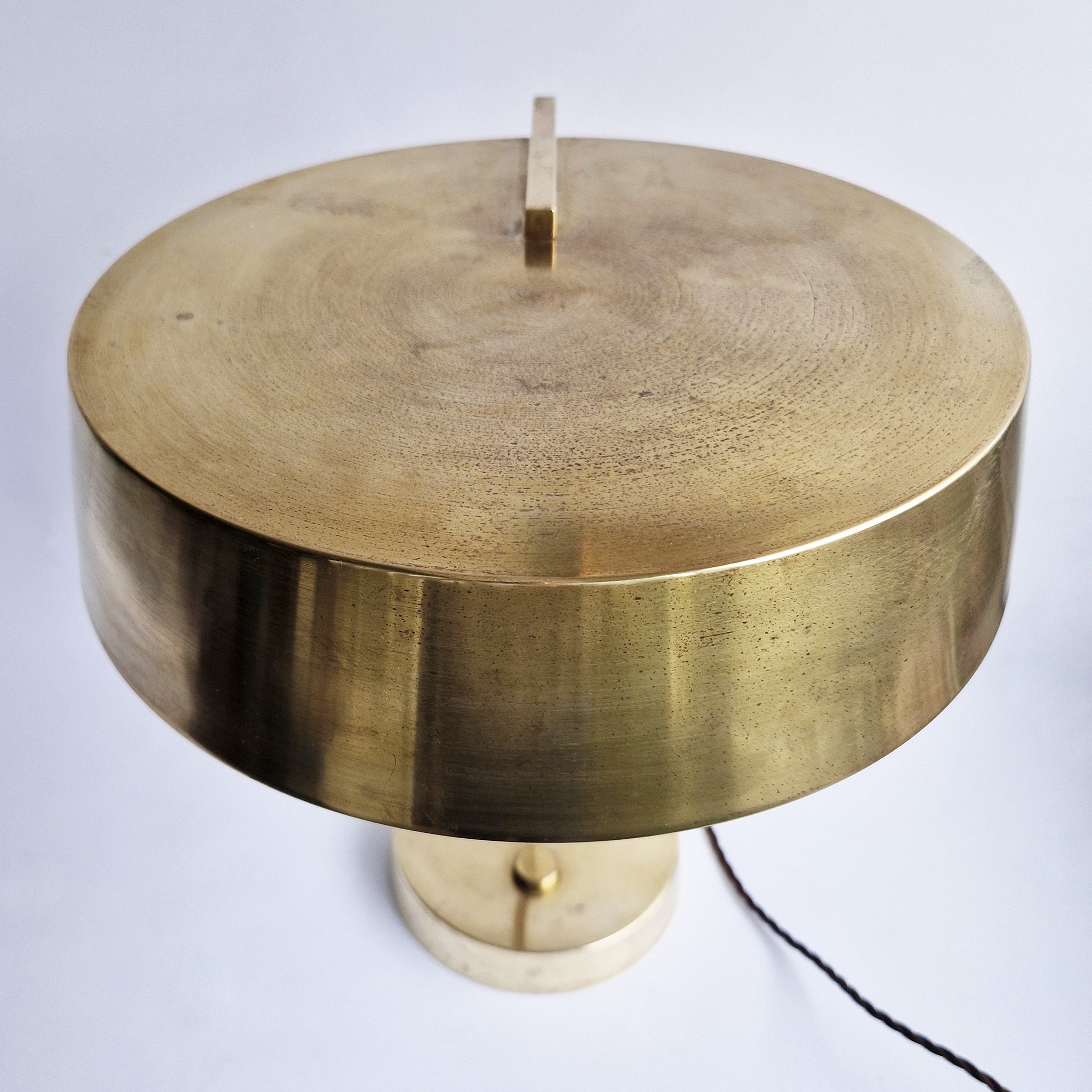 Mid-century large brass table lamp by Stilux Milano attrib.