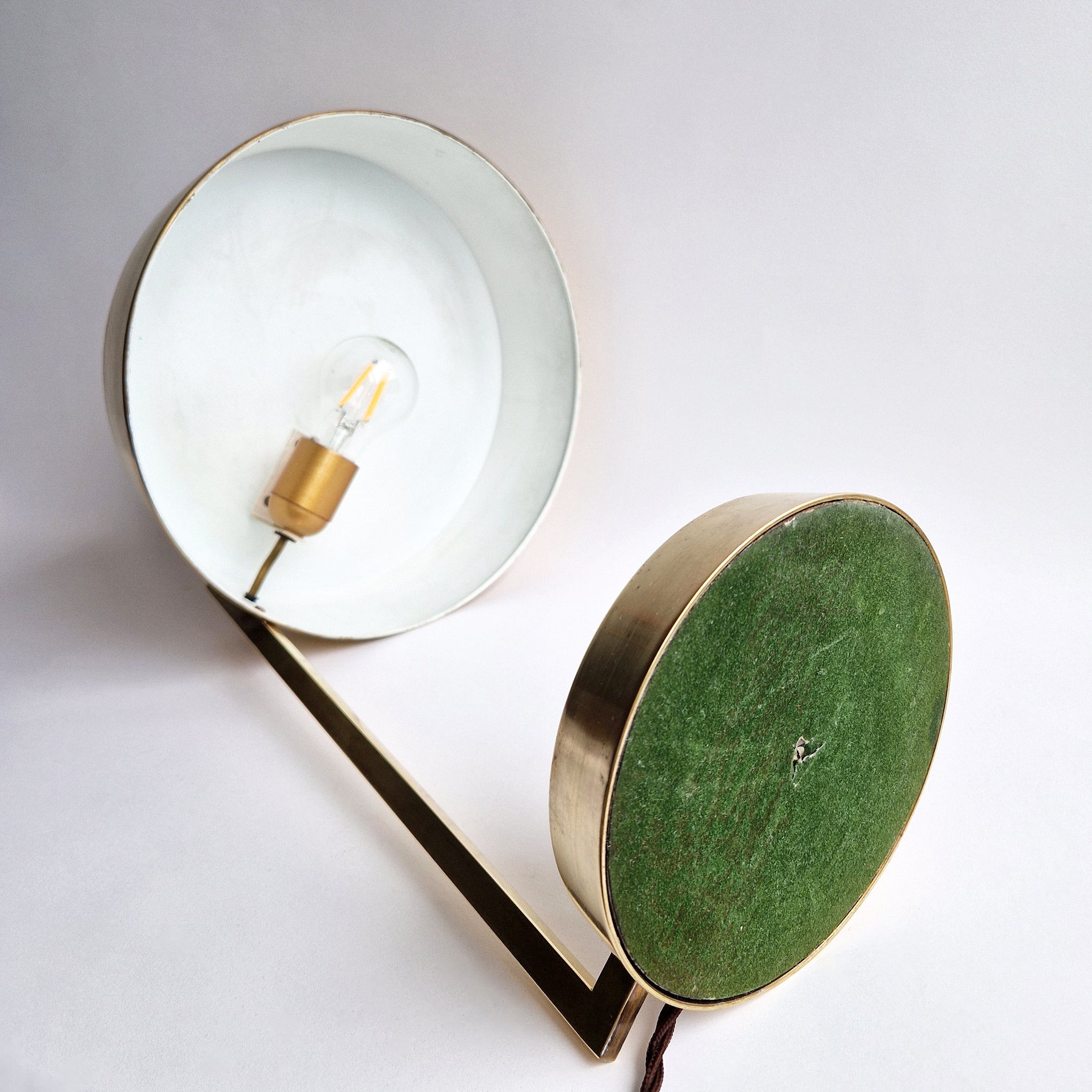 Mid-century large brass table lamp by Stilux Milano attrib.