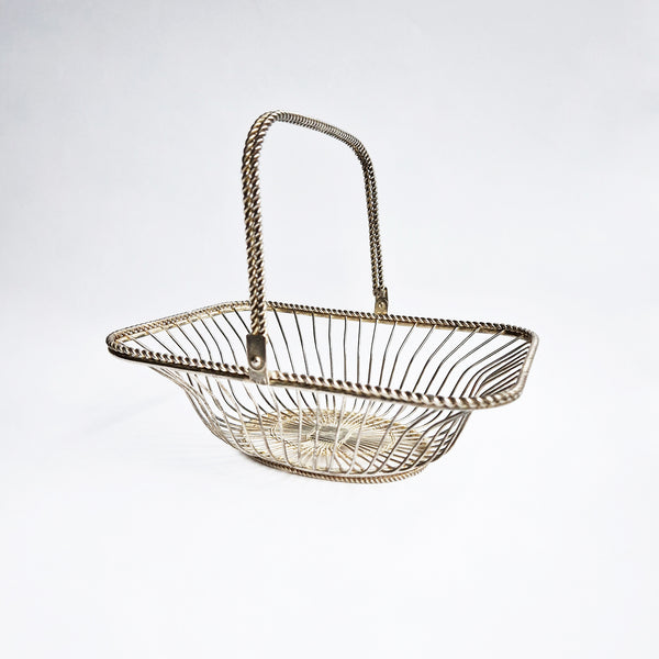 Mid-century silver-plated wire basket