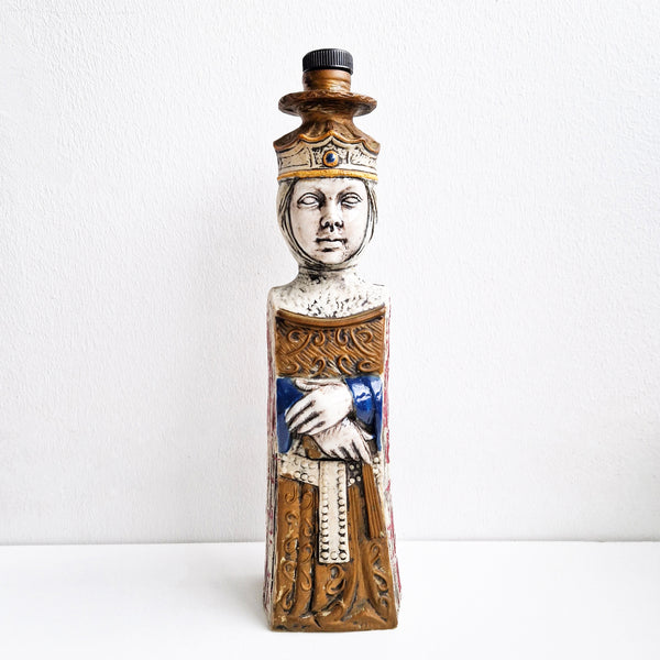 1960s ceramic liquor bottle in shape of a Queen