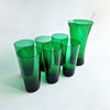 Mid-century Italian green glasses and carafe set