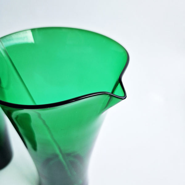Mid-century Italian green glasses and carafe set