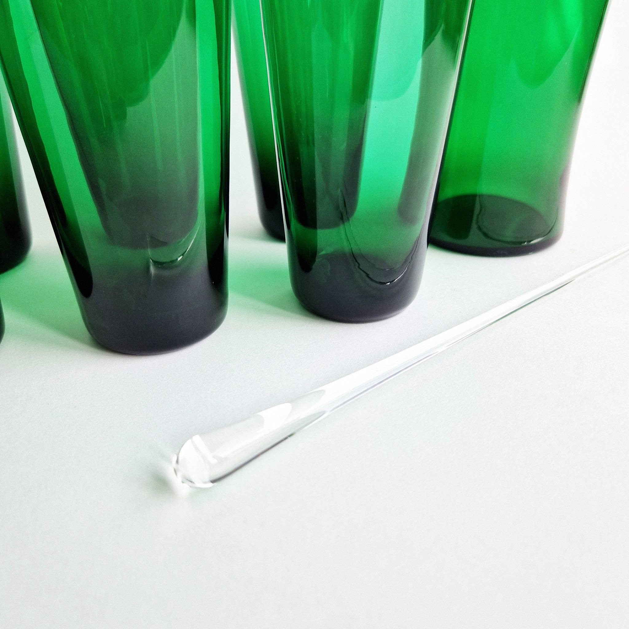 Mid-century Italian green glasses and carafe set
