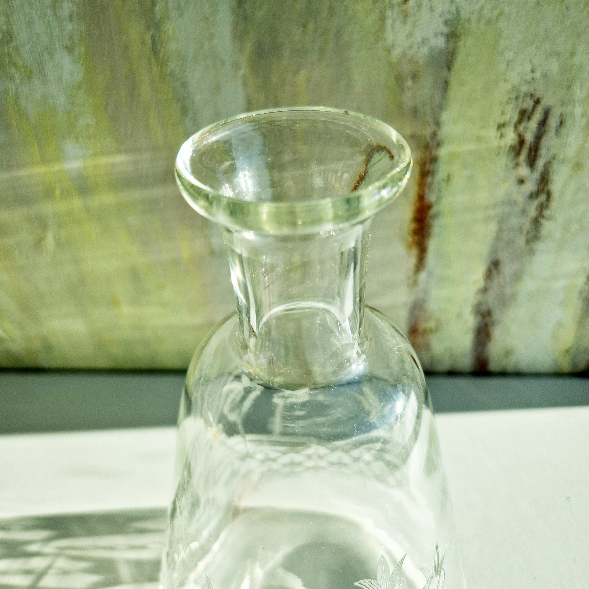 Mid-century etched glass decanter