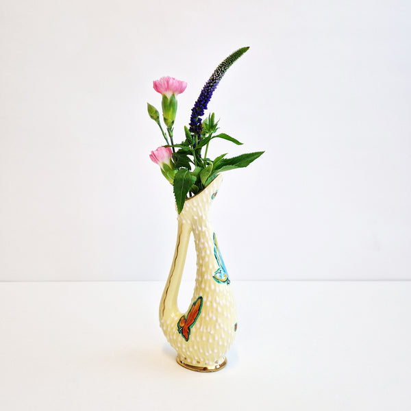 Mid-century Italian monoflower ceramic vase by Deruta