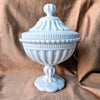 Antique French opaline glass lidded bowl by Portieux Vallerysthal