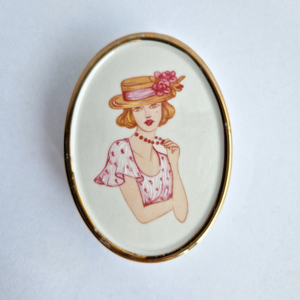 Mid-century porcelain trinket box