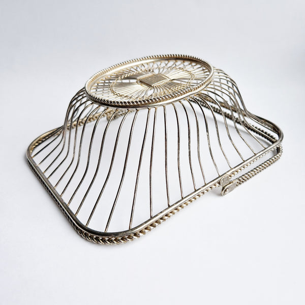 Mid-century silver-plated wire basket