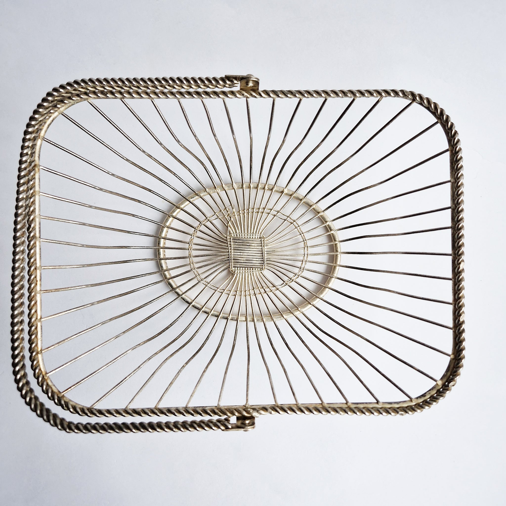 Mid-century silver-plated wire basket