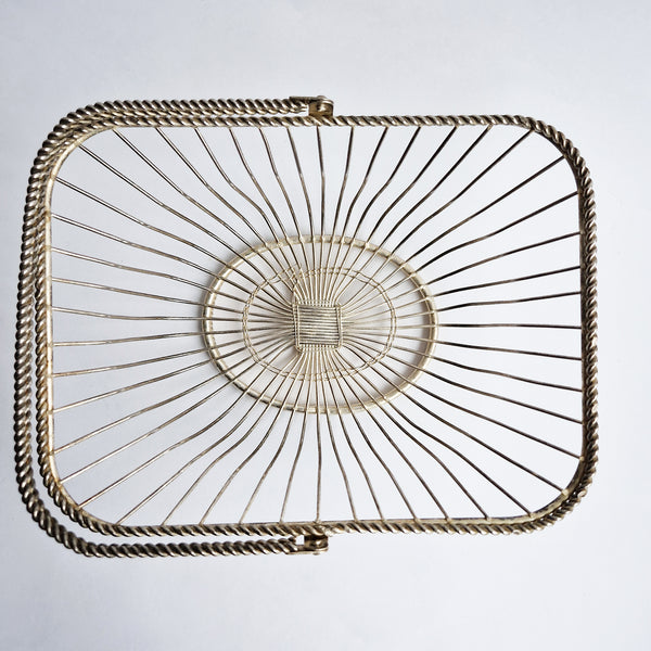 Mid-century silver-plated wire basket