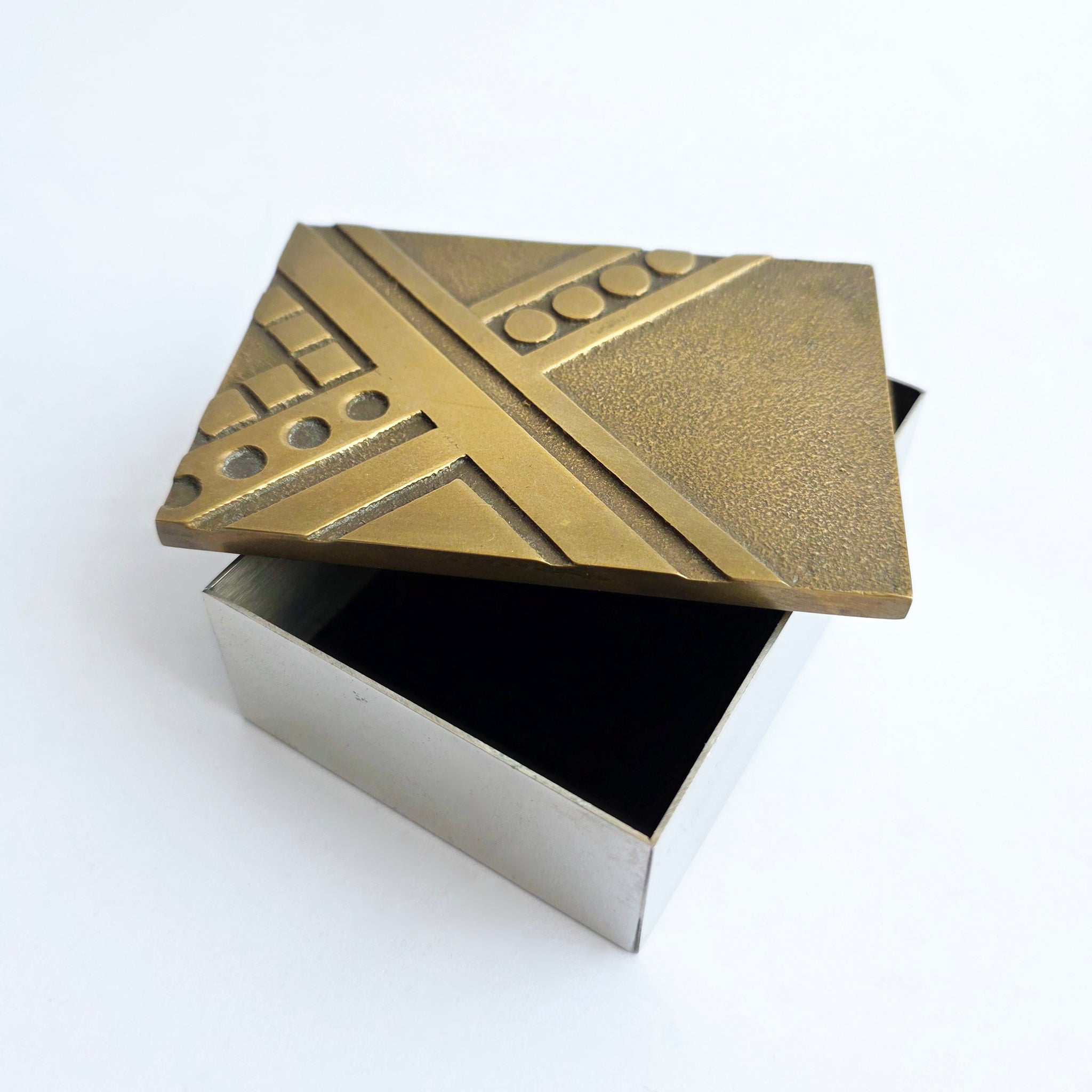 1970s Italian bronze trinket box