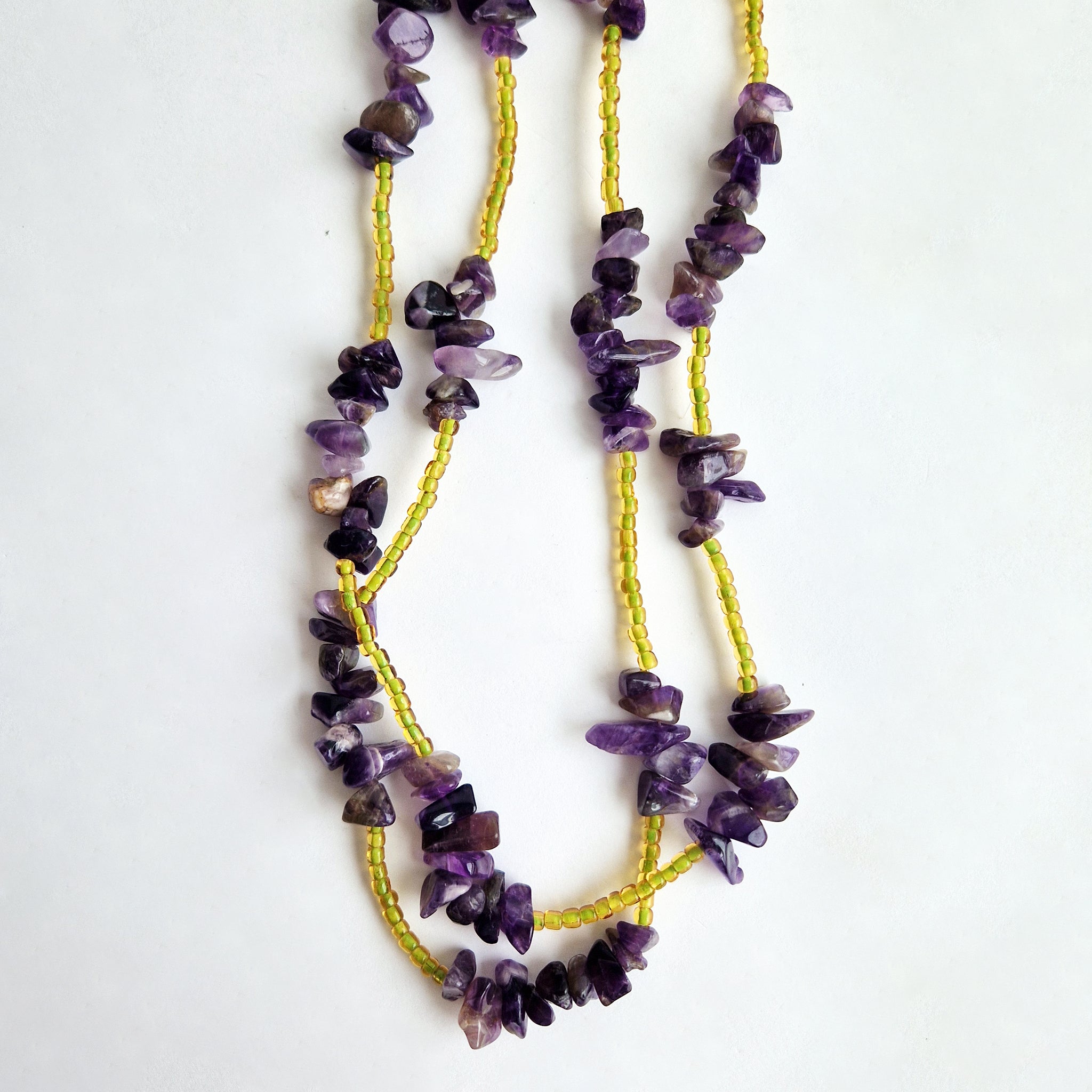 Pre-owned amethyst and bead necklace