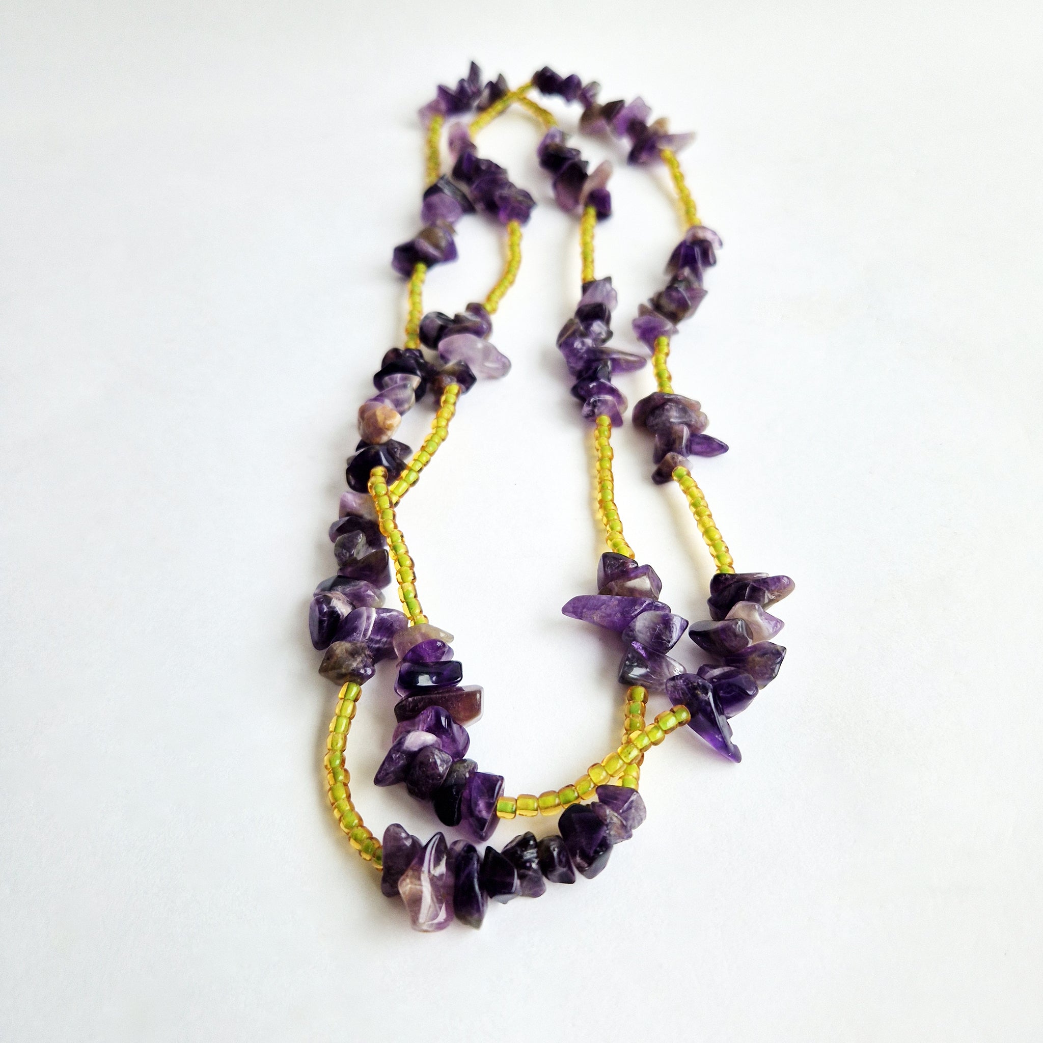 Pre-owned amethyst and bead necklace