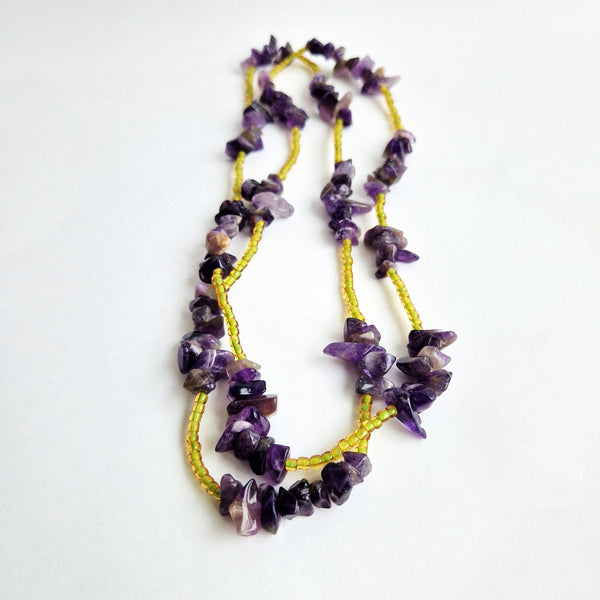 Pre-owned amethyst and bead necklace
