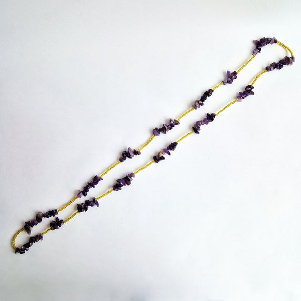 Pre-owned amethyst and bead necklace