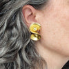 Pre-loved golden swirl clip-on earrings