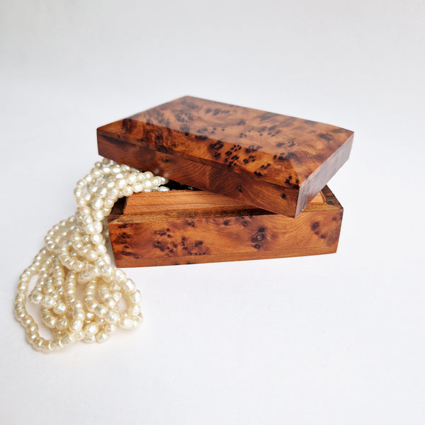 Pre-loved burlwood trinket box