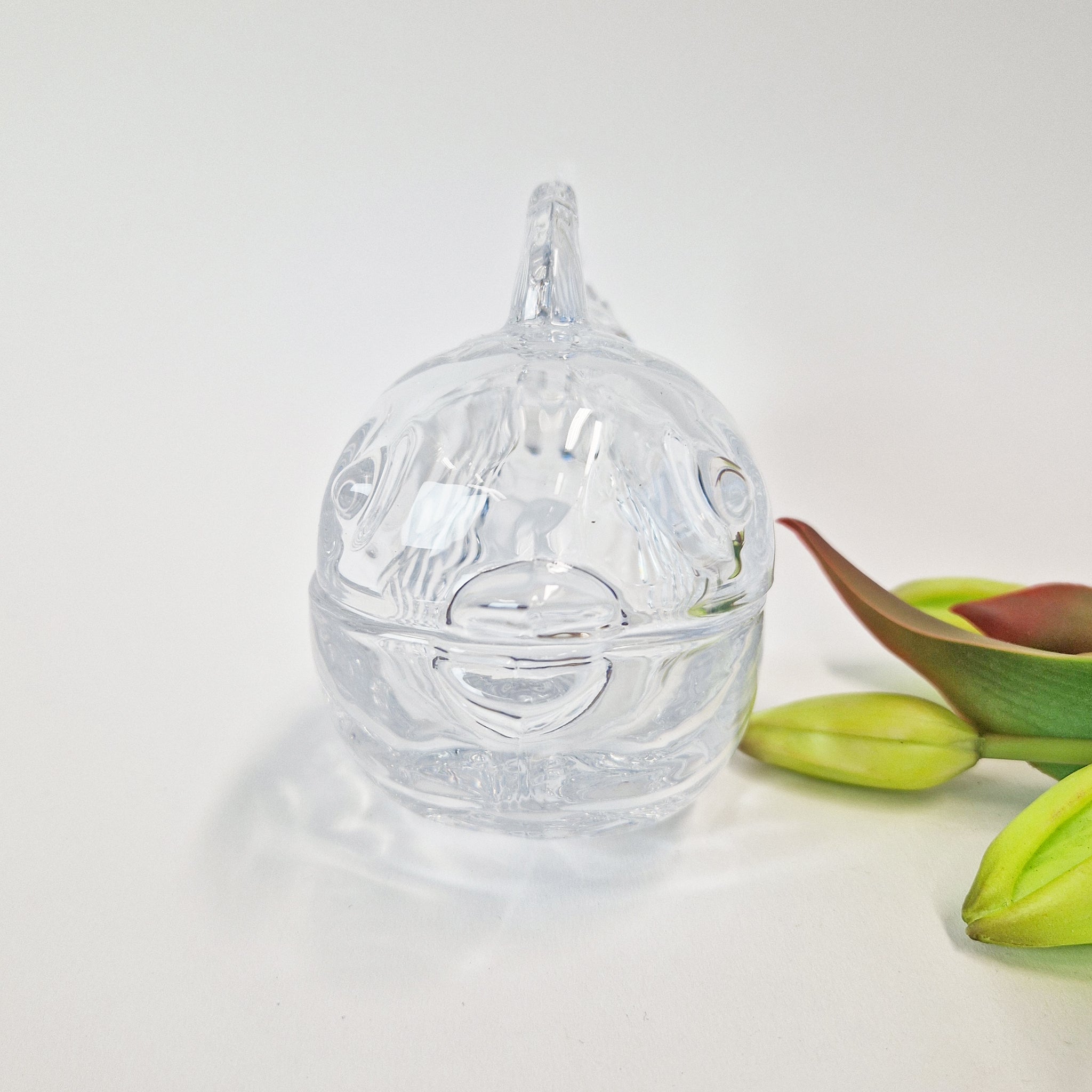 Pre-loved crystal fish lidded bowl