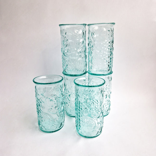 Pre-loved tall glasses and jug set by Vetreria Etrusca