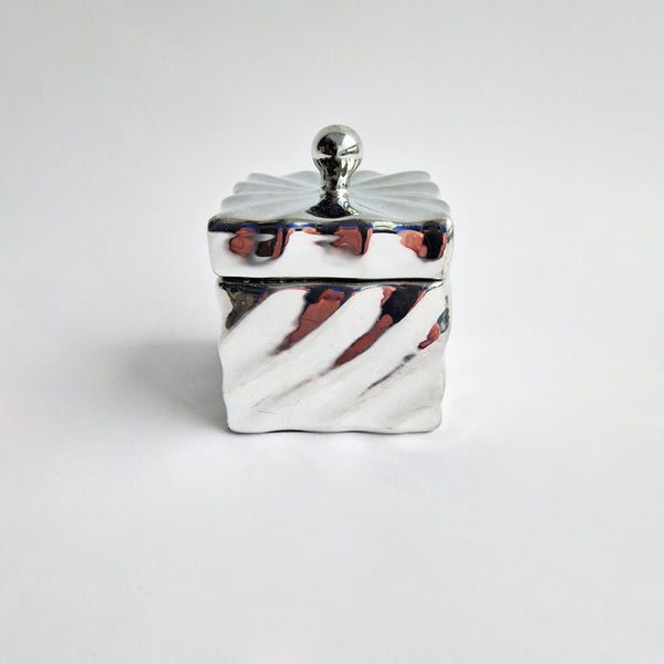 Pre-loved Italian silvered ceramic trinket box