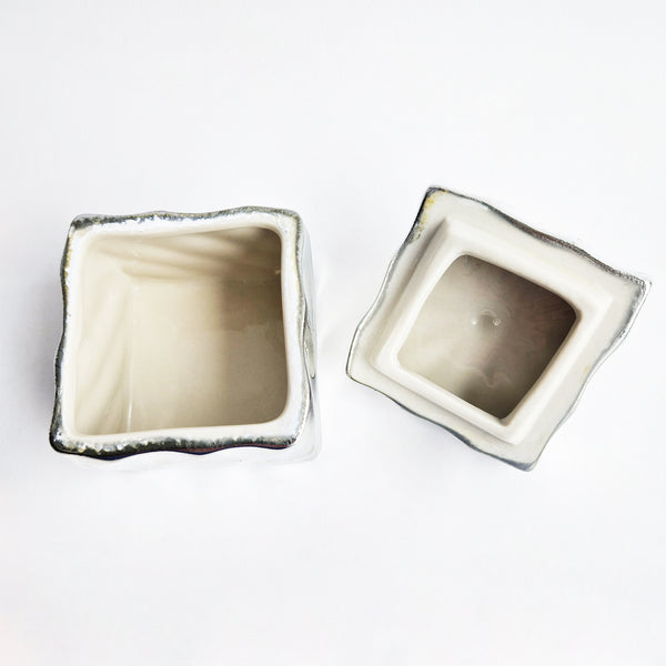 Pre-loved Italian silvered ceramic trinket box