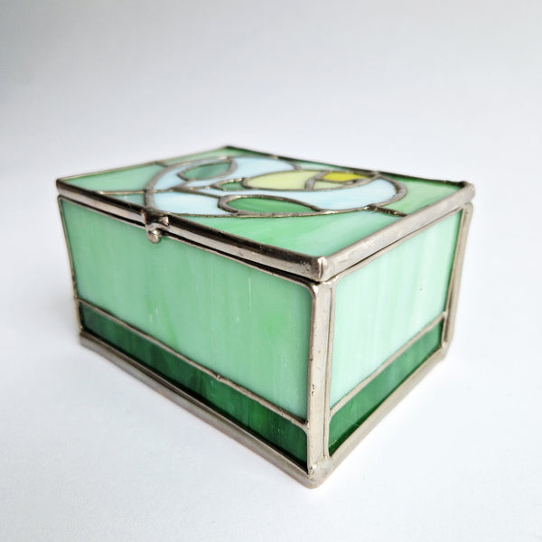 Pre-loved stained glass trinket box