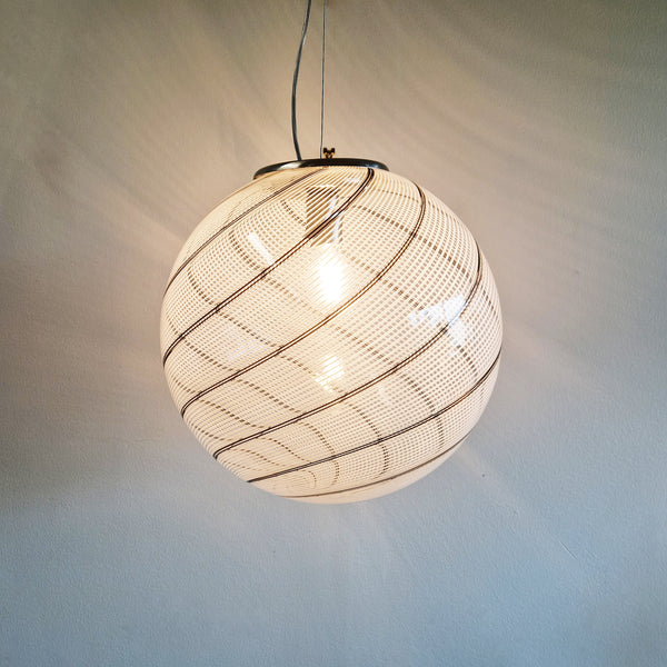 Italian swirl glass ball hanging light