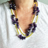 Pre-owned amethyst and bead necklace