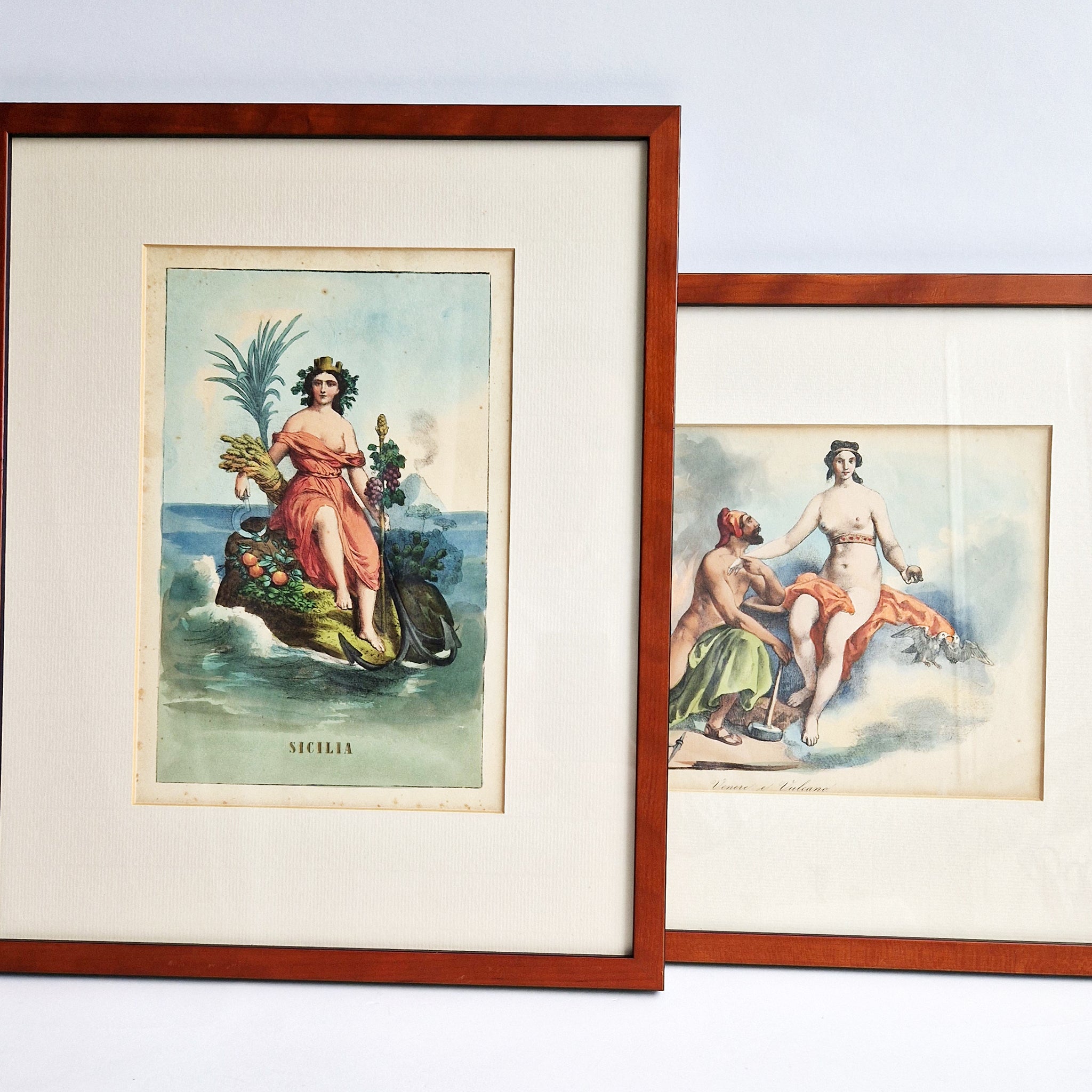Antique Italian print of Sicily