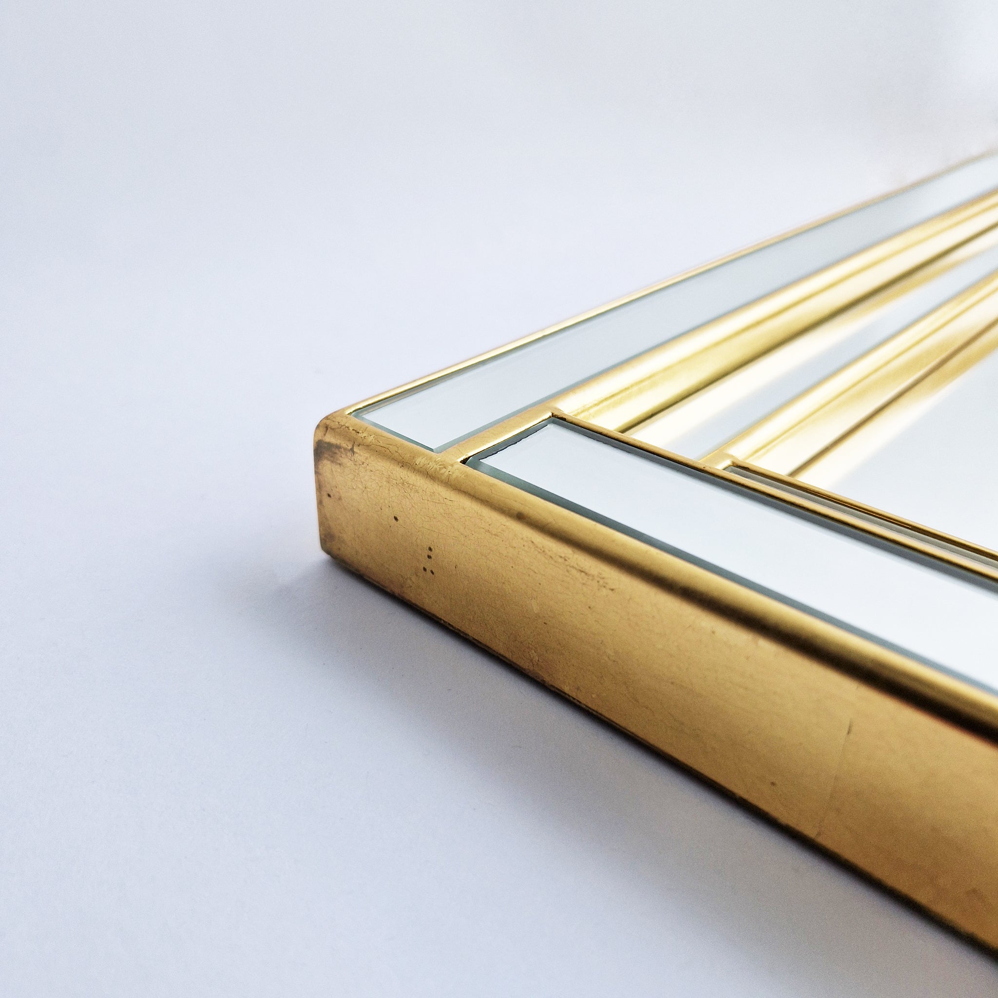 1980s Art Deco style gold mirror by Deknudt