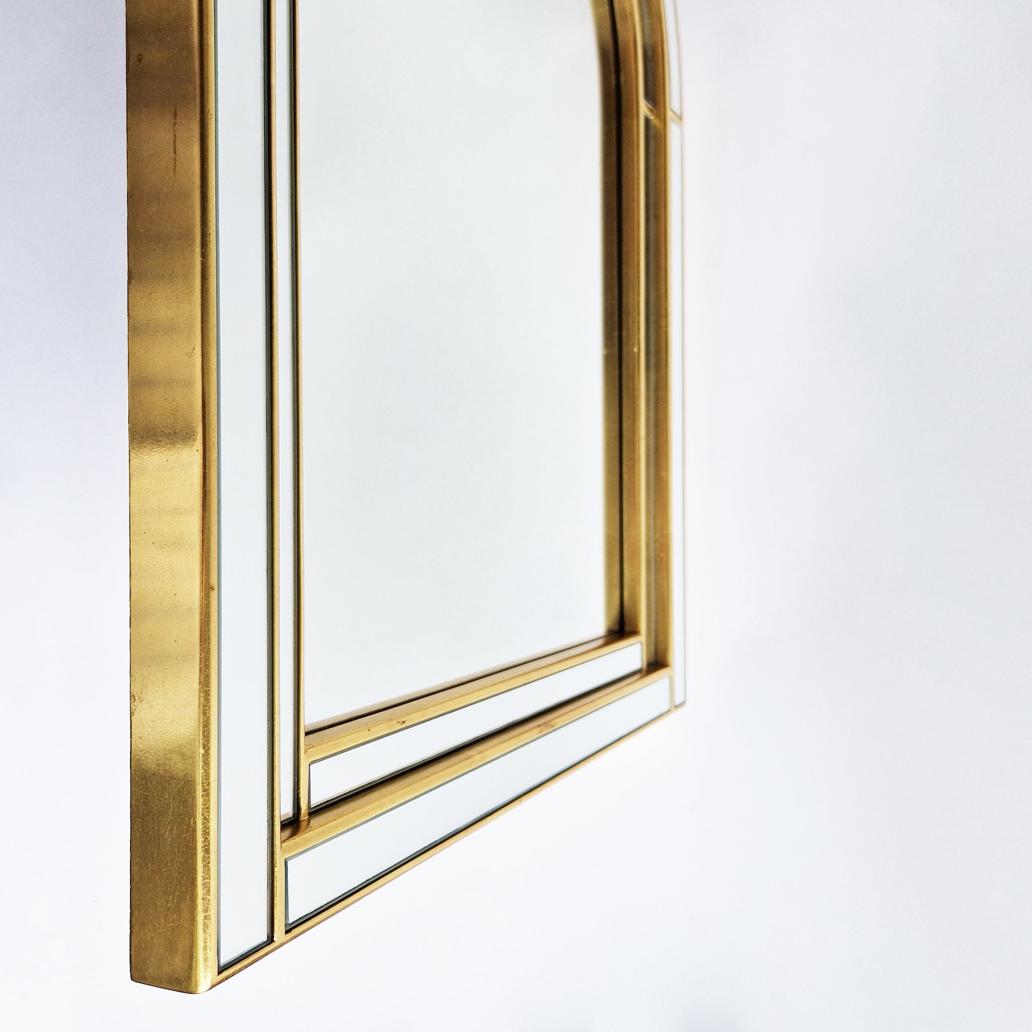 1980s Art Deco style gold mirror by Deknudt