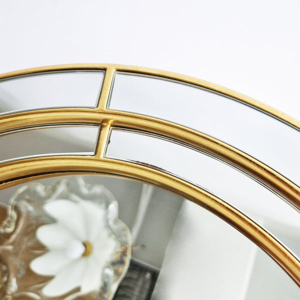 1980s Art Deco style gold mirror by Deknudt