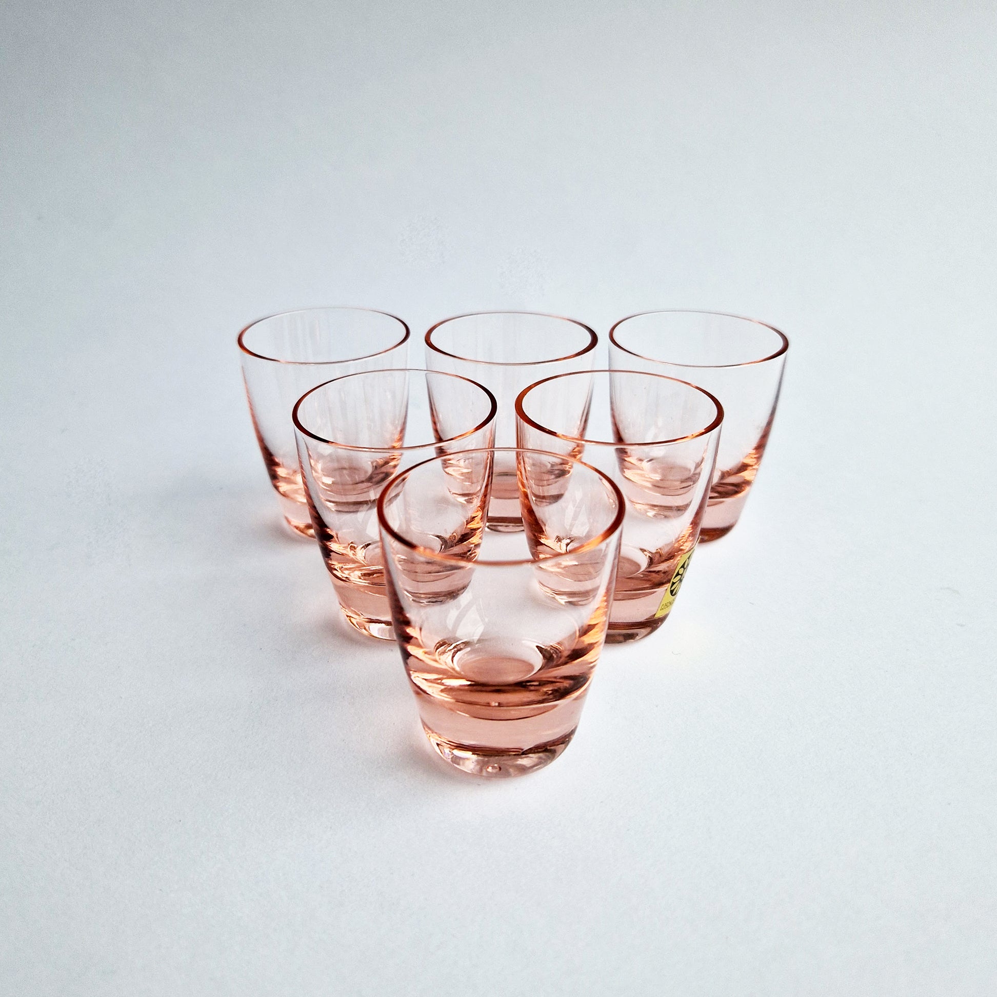 Vintage pink shot glasses (set of 6)