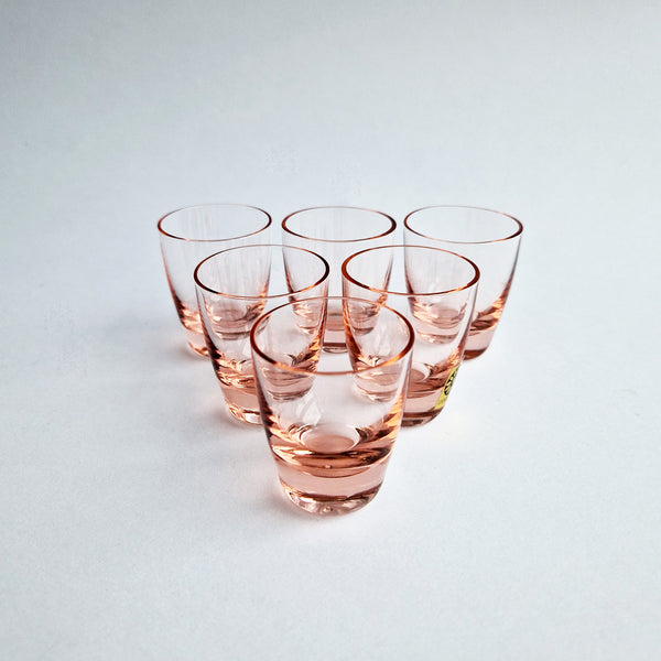 Vintage pink shot glasses (set of 6)
