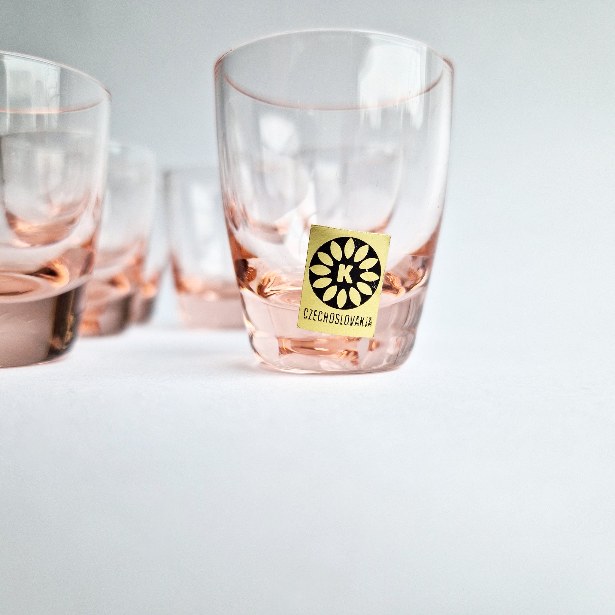 Vintage pink shot glasses (set of 6)