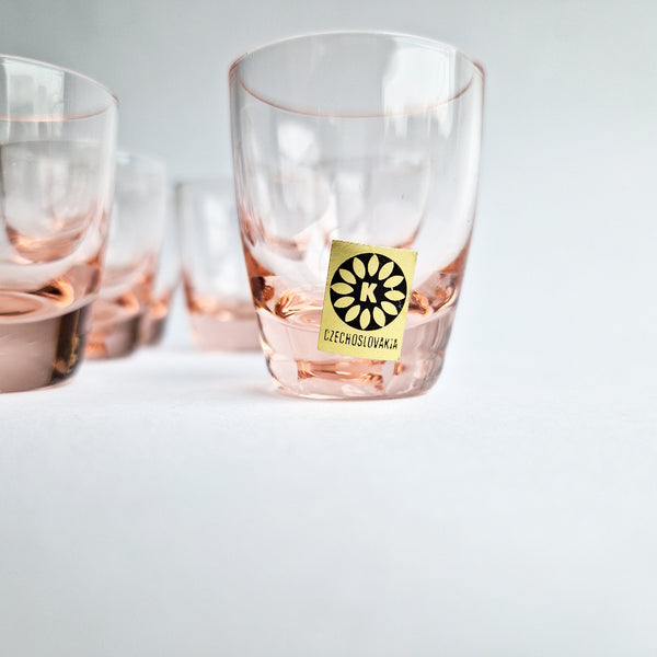 Vintage pink shot glasses (set of 6)