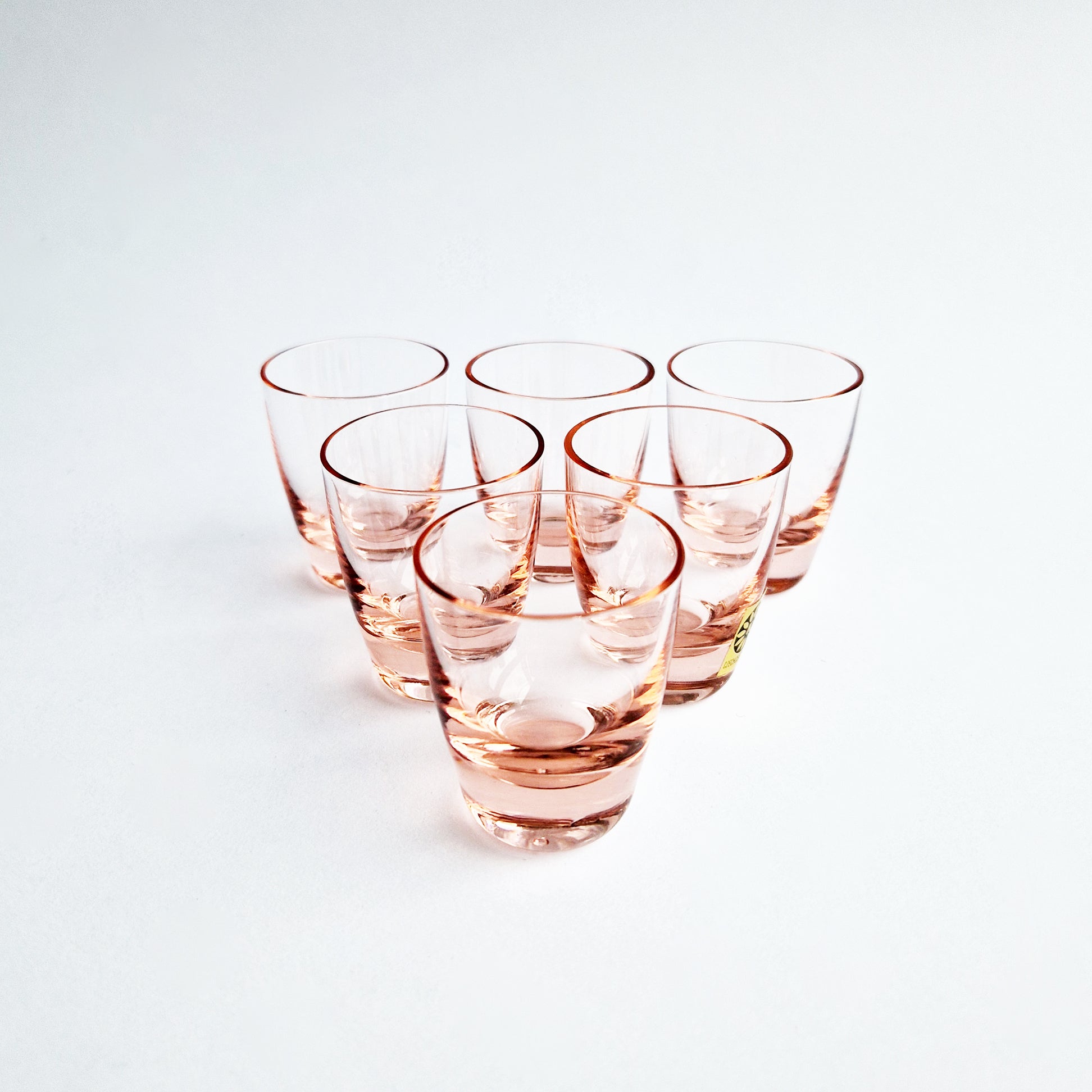 Vintage pink shot glasses (set of 6)