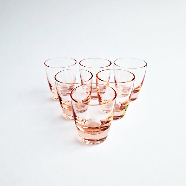 Vintage pink shot glasses (set of 6)