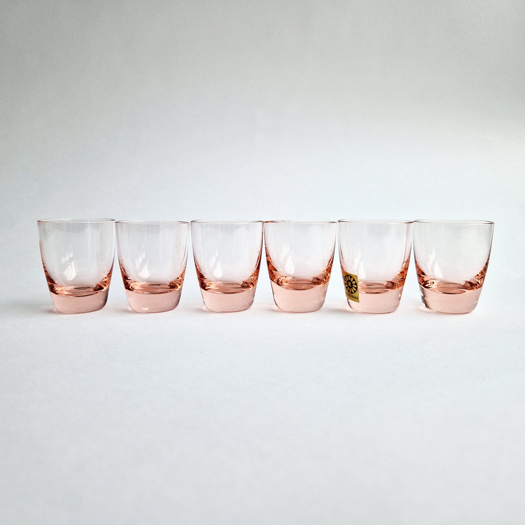 Vintage pink shot glasses (set of 6)