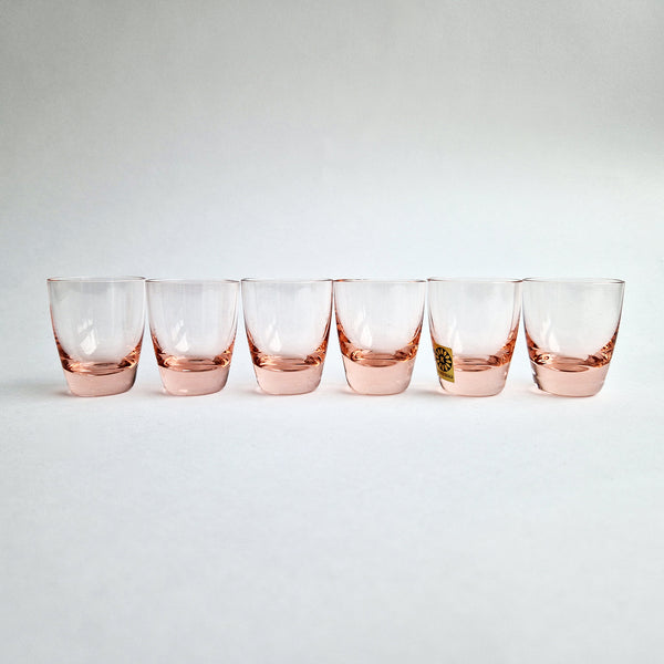 Vintage pink shot glasses (set of 6)