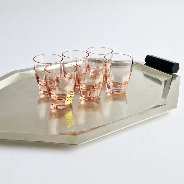 Vintage pink shot glasses (set of 6)