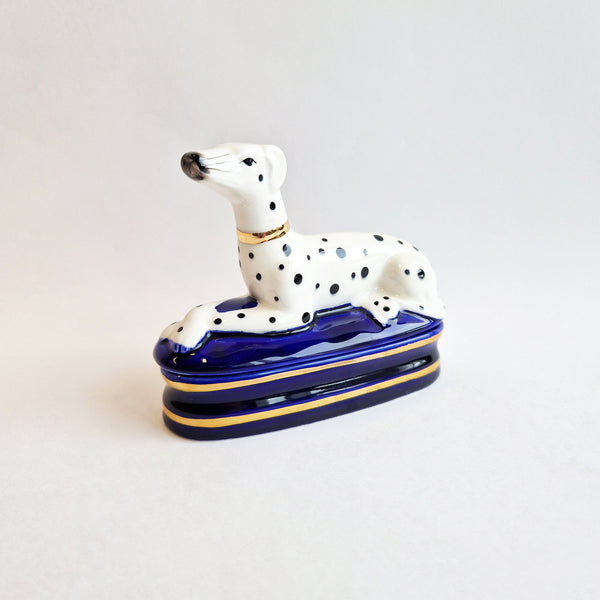 Vintage dog trinket box by Fitz & Floyd